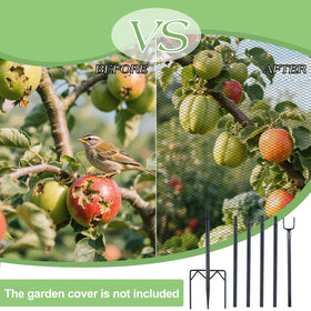 Uyeesi netting poles help secure crops in garden beds and fences.