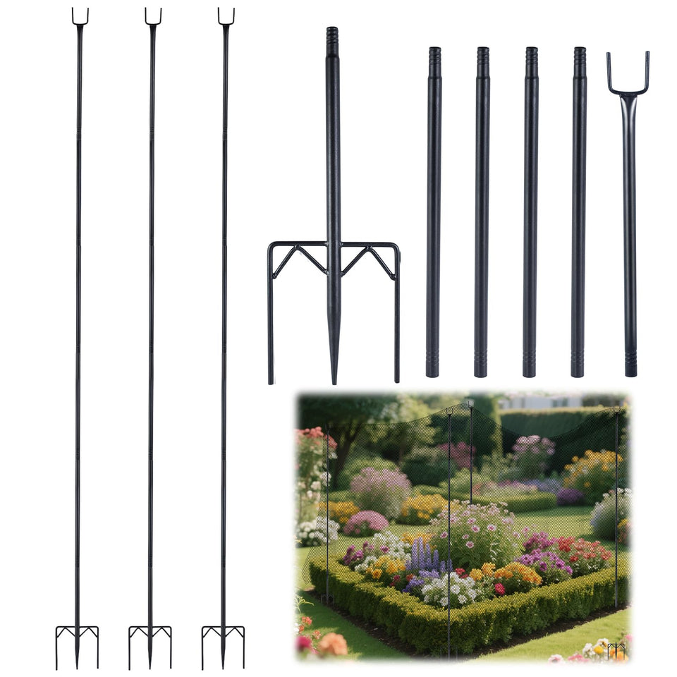 Uyeesi garden netting stake shows adjustable length options for flexible support