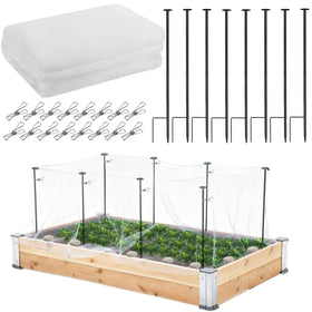 Uyeesi metal garden netting stake assembly shows stable bed support