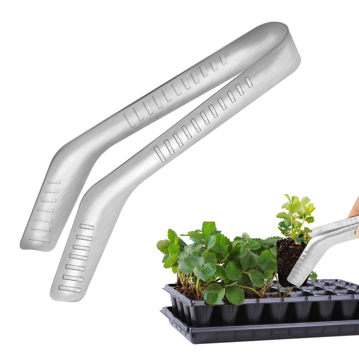 Uyeesi seedling transplant tongs with durable steel for long-lasting gardening