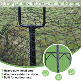Uyeesi stake used with canopy and frost cover applications outdoors