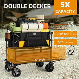 Uyittour double-decker wagon folded for compact storage and easy transport.