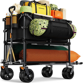 Uyittour foldable 50-inch long double-decker wagon in full size for efficient hauling.