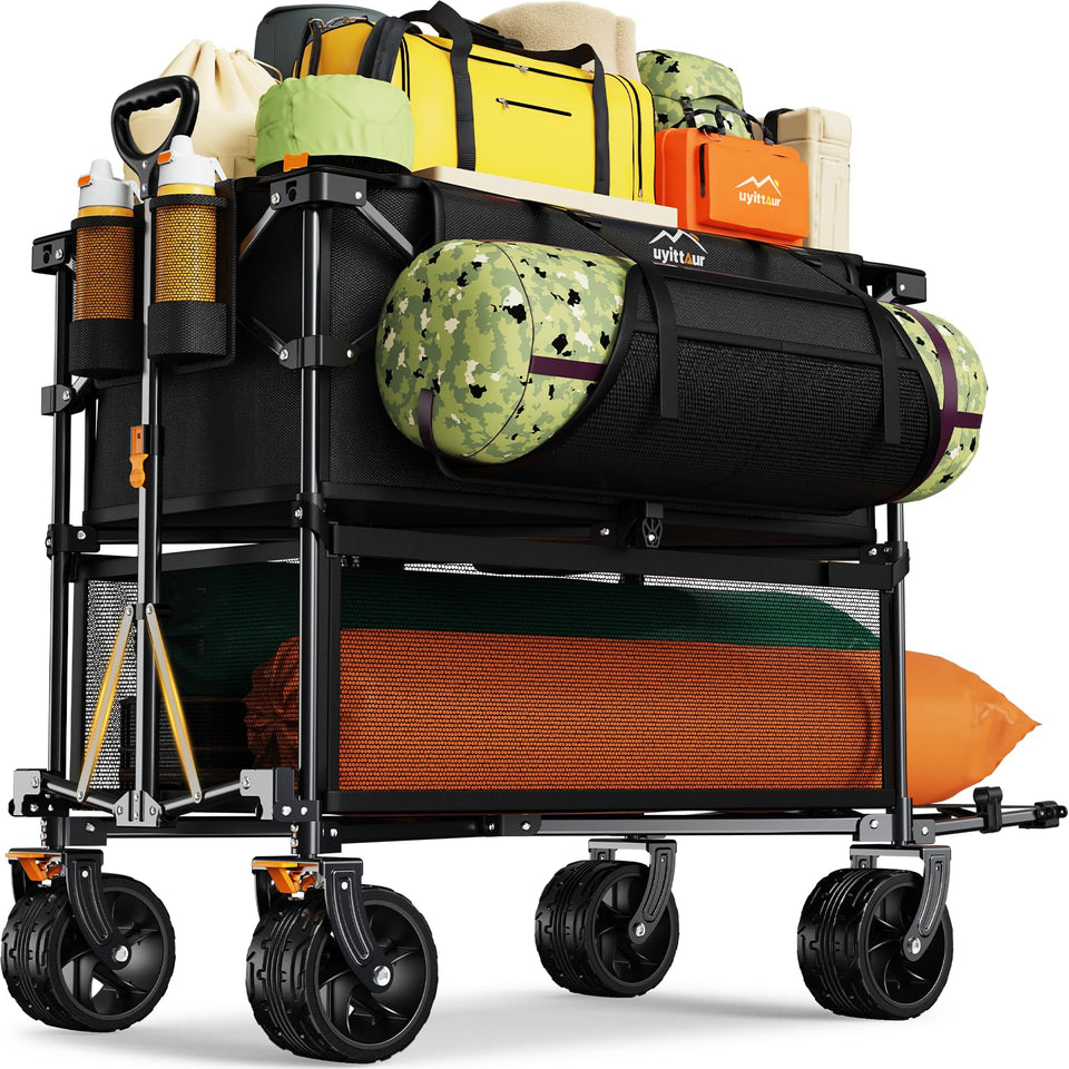 Uyittour foldable 50-inch long double-decker wagon in full size for efficient hauling.