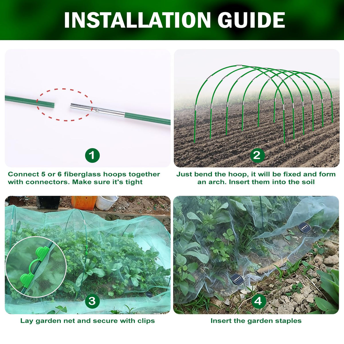 Uyittour windproof stakes securely hold the frame on windy days