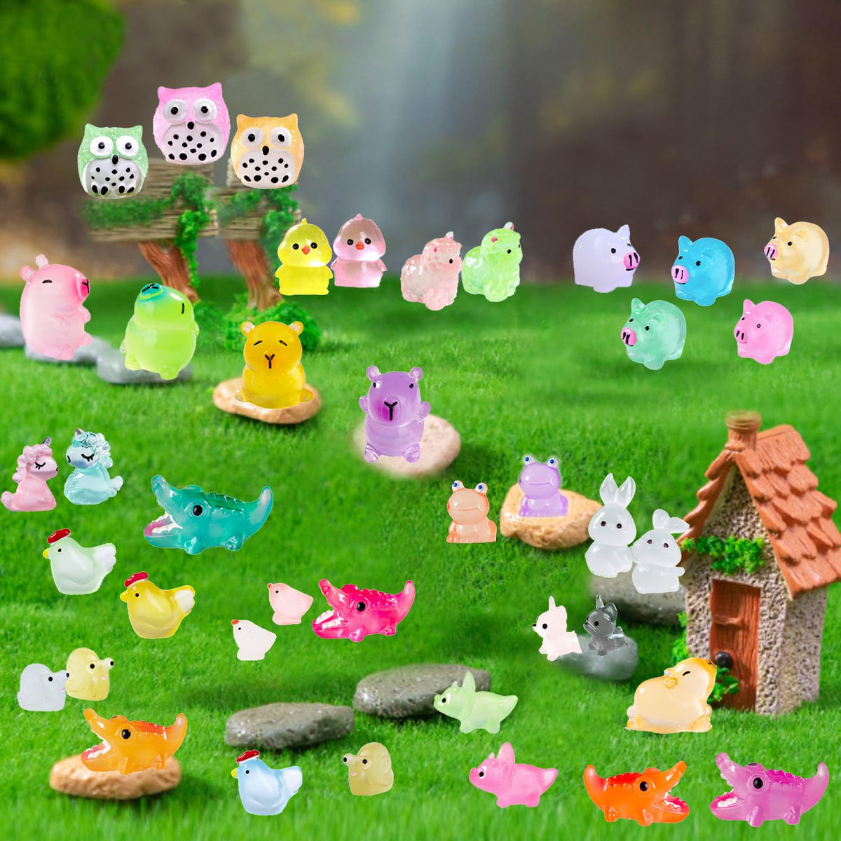 U-Zimikee glow-in-the-dark mini animals brighten shelves and displays