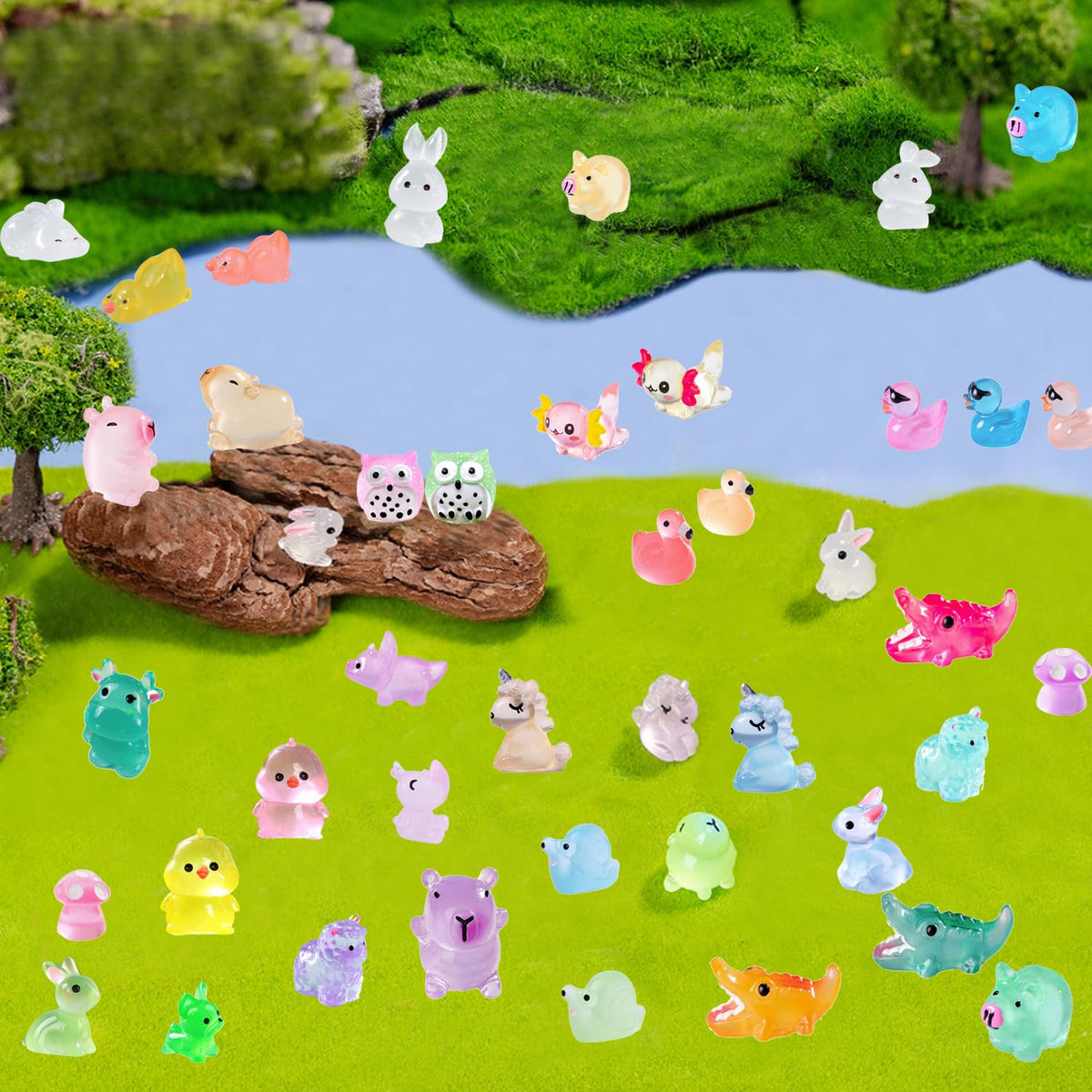 U-Zimikee mini animals ideal for fairy gardens and dollhouses