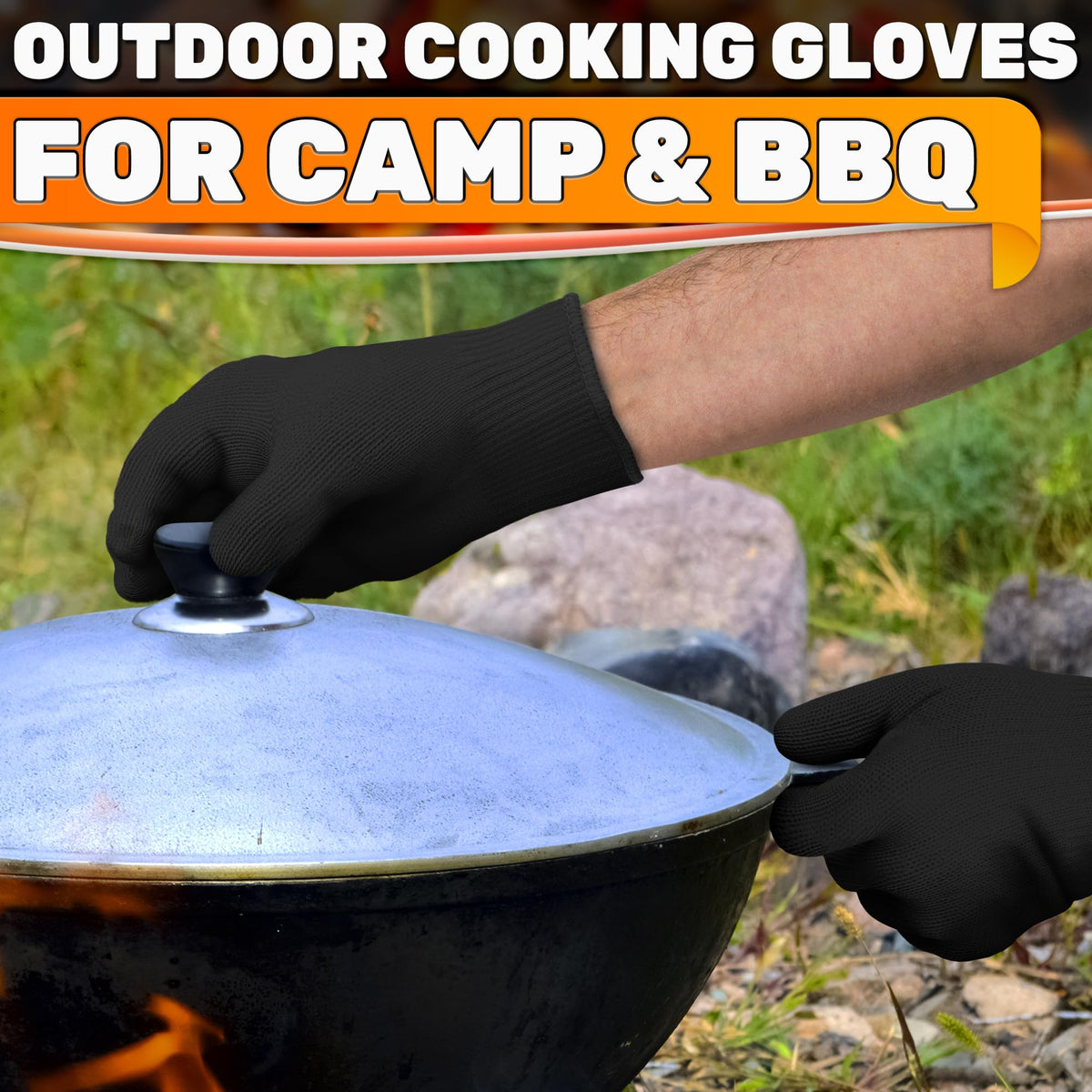 V TOWER aramid gloves grilling use ideal for turning skewers