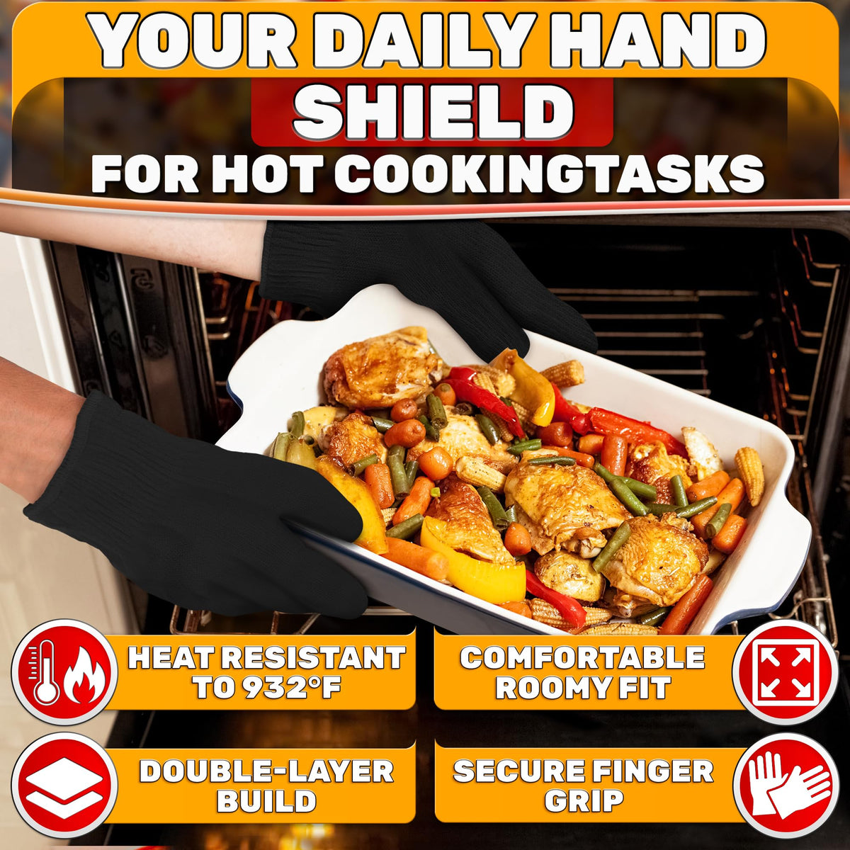 V TOWER aramid gloves lightweight design for nimble kitchen movements