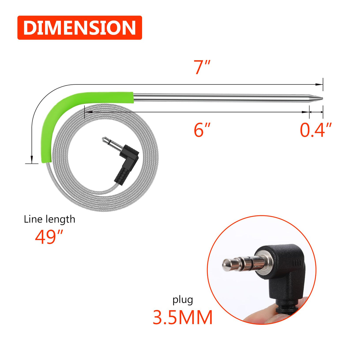 VAGLOBA grill clip assembly holding the probe in place for precise monitoring