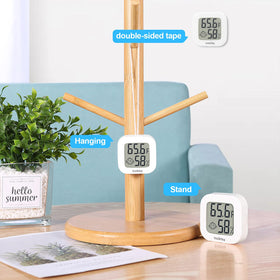 Vaikby indoor thermometer 4pack stand placement supports versatile room readings.