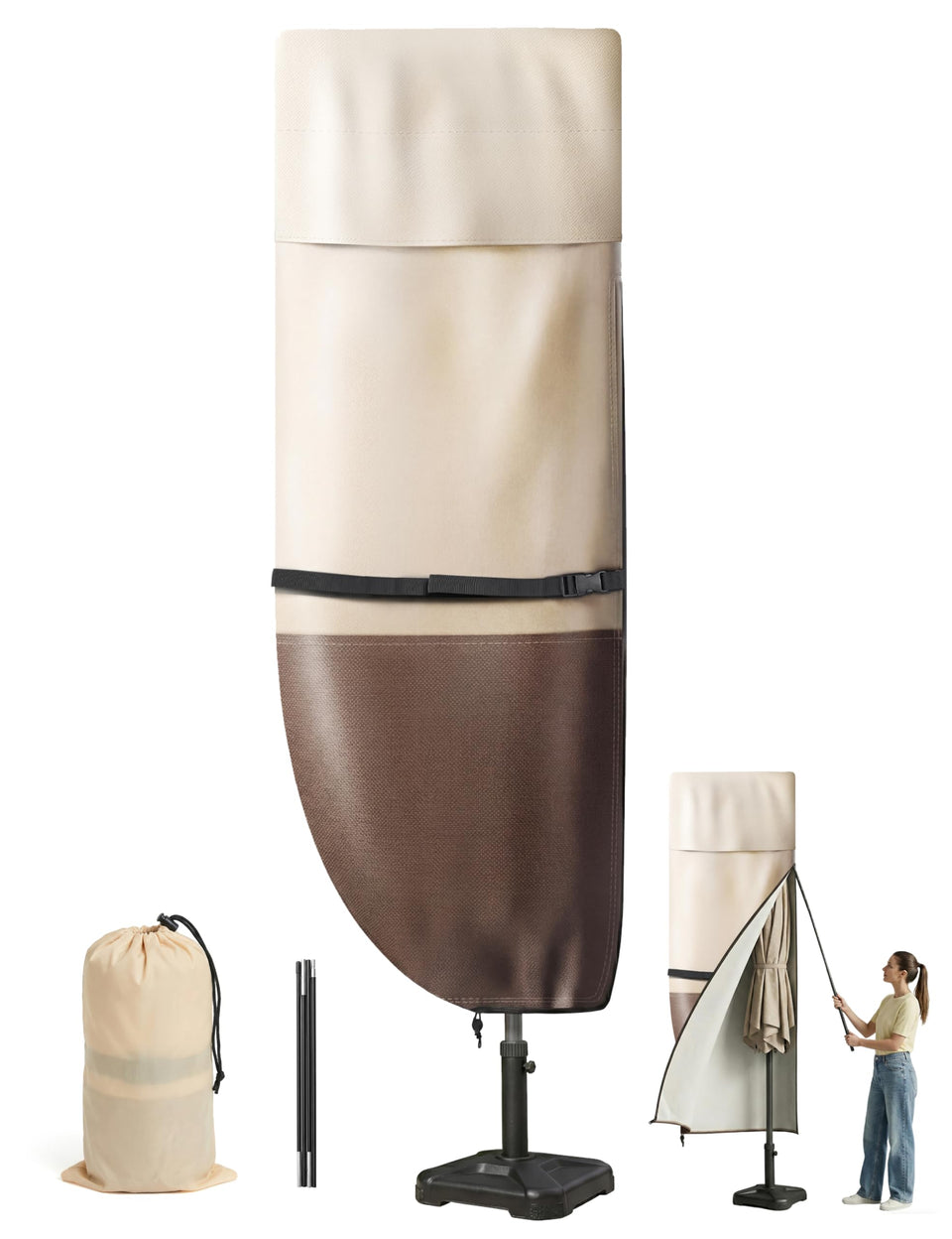 Vailge cantilever umbrella cover 9-13 ft protects from rain and sun.