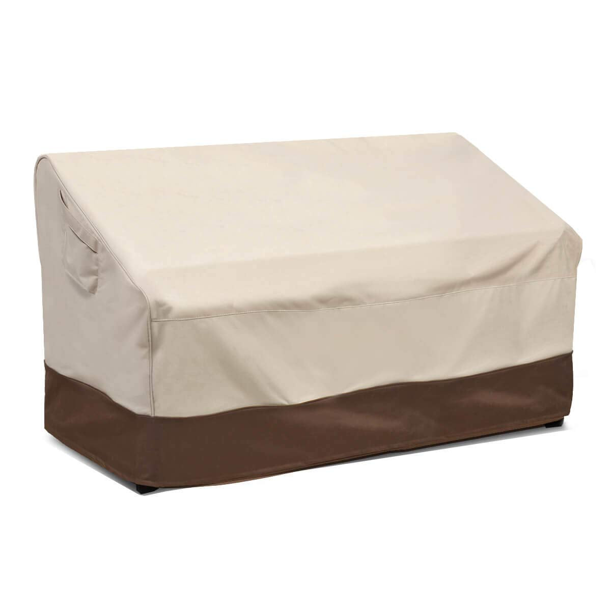 Vailge deep bench cover front view protects outdoor furniture from sun and rain