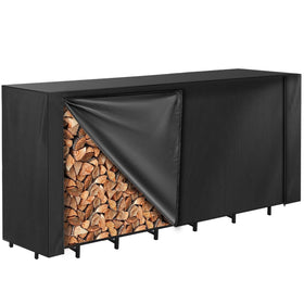 Vailge firewood rack cover with front zipper for easy access in rain