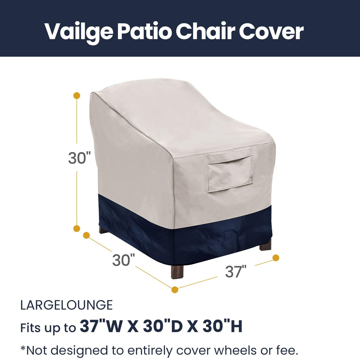 Vailge lounge deep-seat cover showcases waterproof fabric for a dry setup.