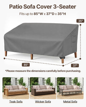 Vailge outdoor furniture cover for 3-seater guards against rain and dust