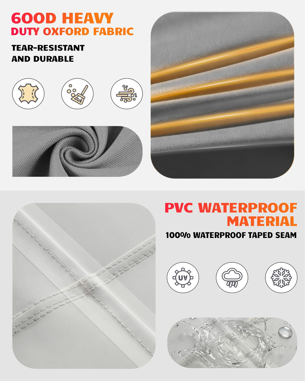 Vailge padded handles enable easy removal of the cover