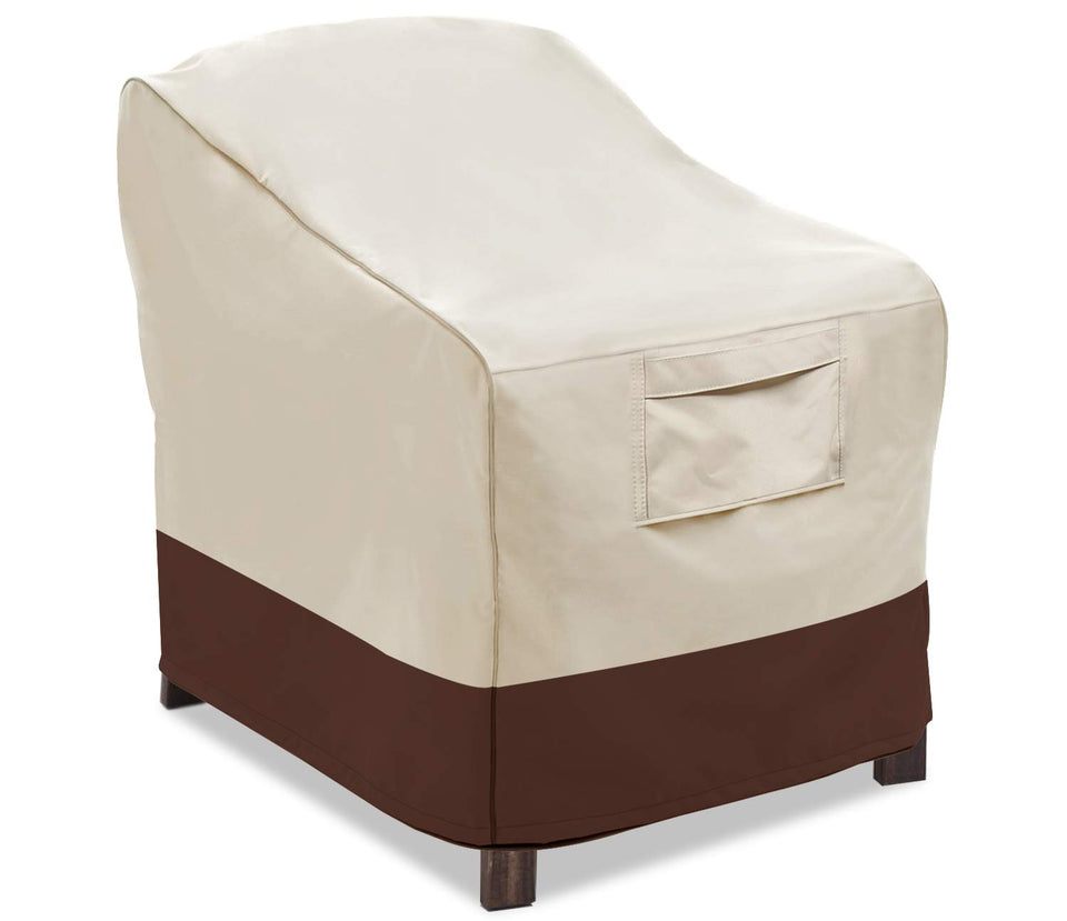 Vailge patio chair cover front view showing rugged protection against sun and rain