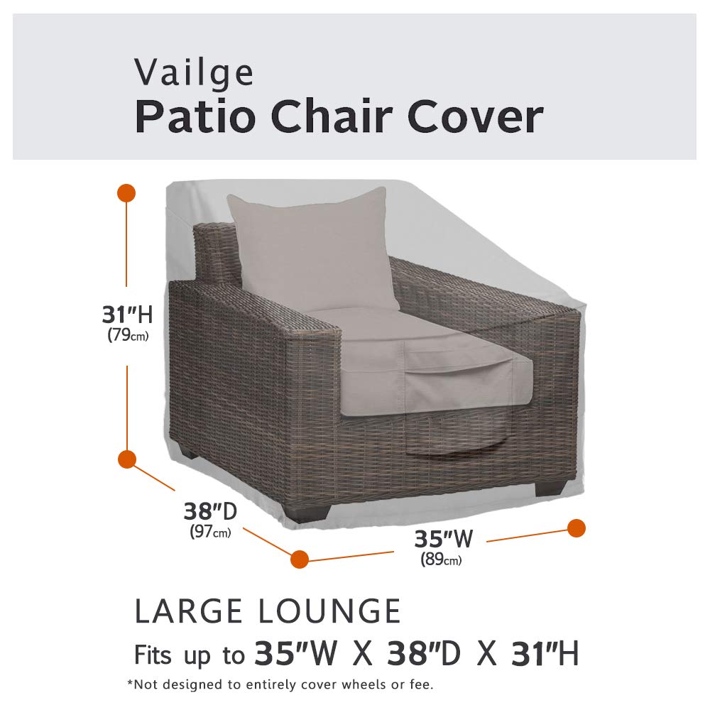 Vailge waterproof chair cover with laminated backing keeps cushions dry