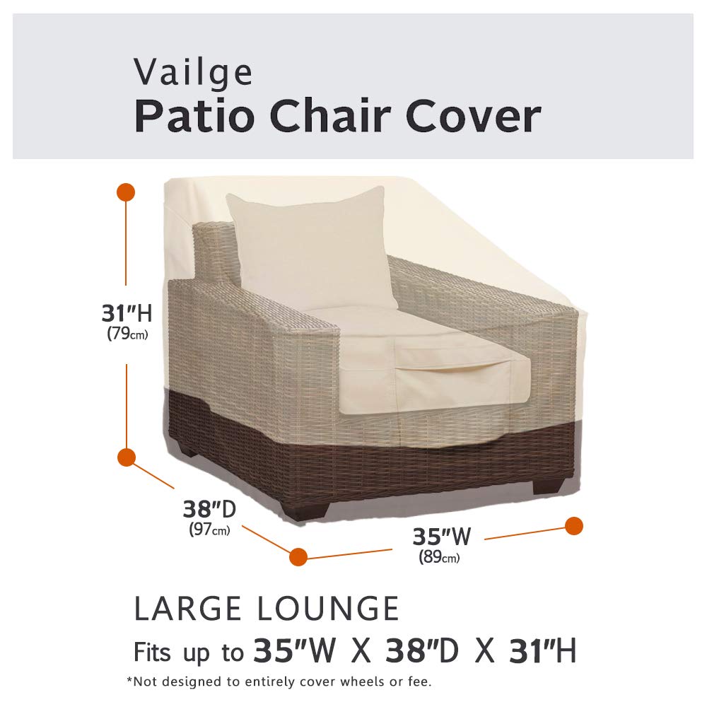 Vailge waterproof coating close-up shows rainproof protection for outdoor chairs.