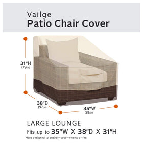 Vailge waterproof coating close-up shows rainproof protection for outdoor chairs.