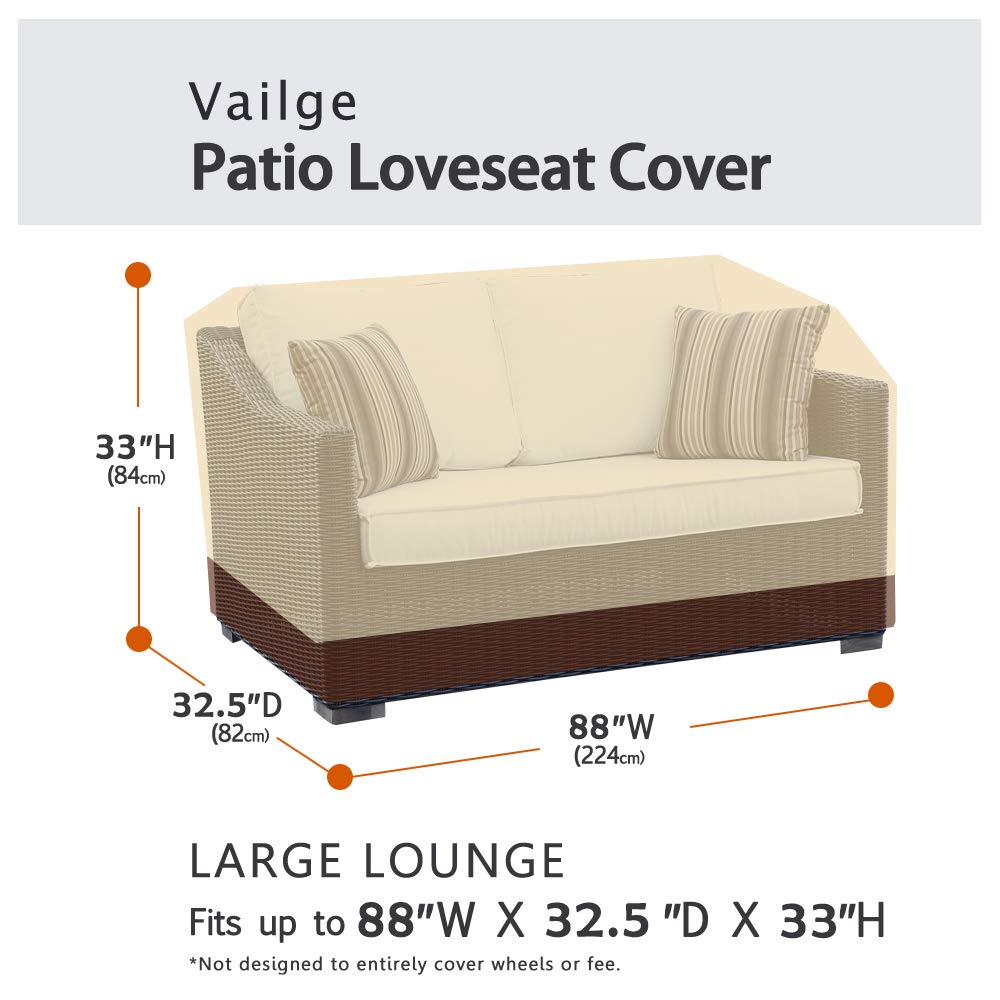 Vailge patio cover with adjustable hem for a secure fit.