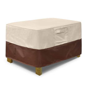 Vailge rectangle patio ottoman cover front view with waterproof protection