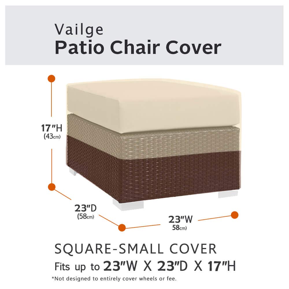 Vailge square ottoman cover 600D Oxford fabric resists sun and rain