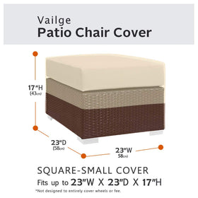 Vailge square ottoman cover 600D Oxford fabric resists sun and rain
