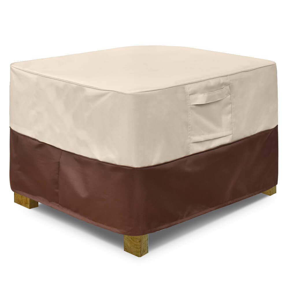 Vailge square patio ottoman cover waterproof protection for sun and rain