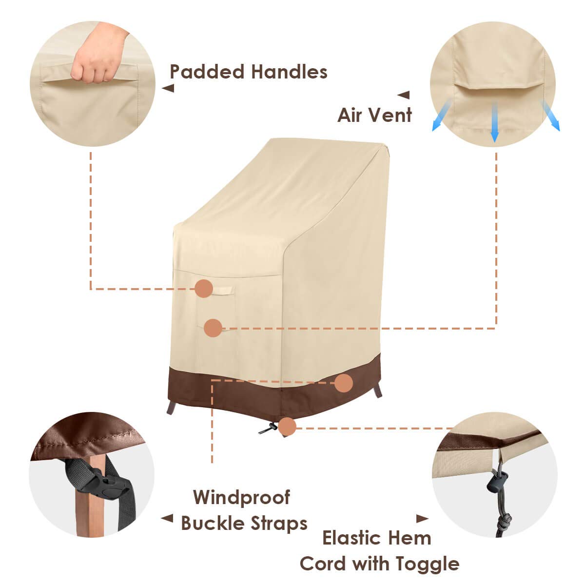 Large padded handles simplify removal and setup after a day outside.
