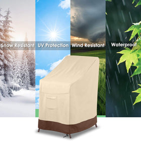 Beige and brown tone blends with patio décor while guarding against moisture.