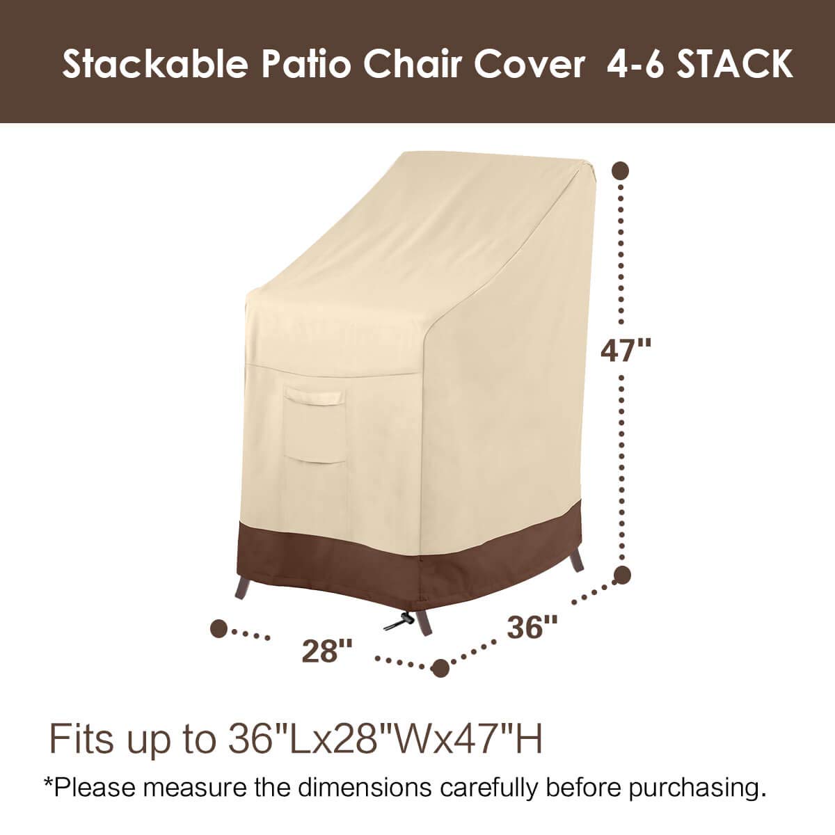 Vailge chair cover with UV-stabilized coating guards furniture from sun discoloration.