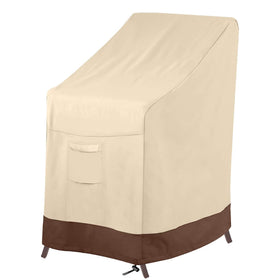 Vailge stackable chair cover in waterproof Oxford fabric protects chairs from rain and dust.