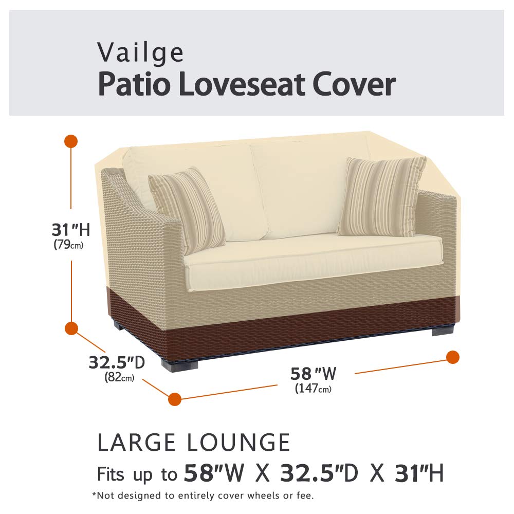Vailge waterproof oxford fabric side view keeps outdoor furniture dry in showers.