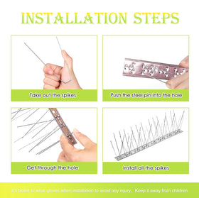 Valibe spikes along balcony rail provide humane deterrence for outdoor spaces