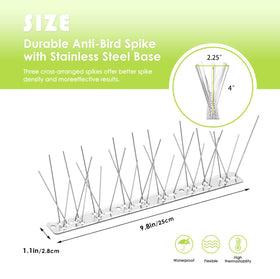 Valibe bird spikes installed on wooden surface for roosting deterrence