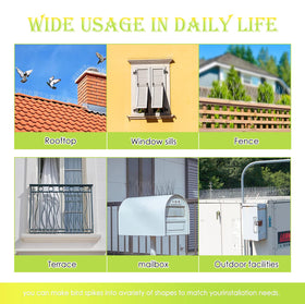 Valibe stainless steel spikes resist rust in outdoor conditions