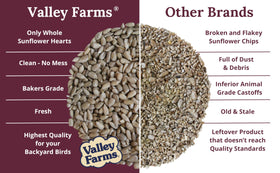 Valley Farms sunflower hearts attract songbirds to the feeder.