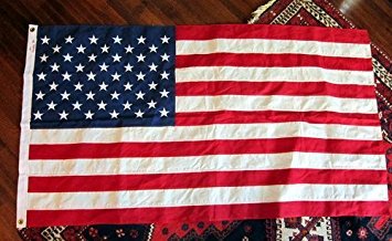 Valley Forge flag with embroidered stars and sewn stripes for a classic look