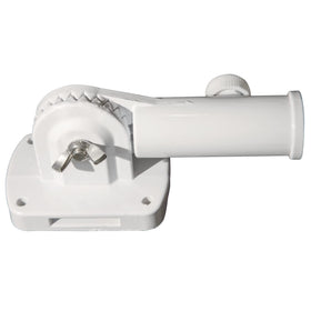Valley Forge thumb screw secures flagpole for stable mounting.