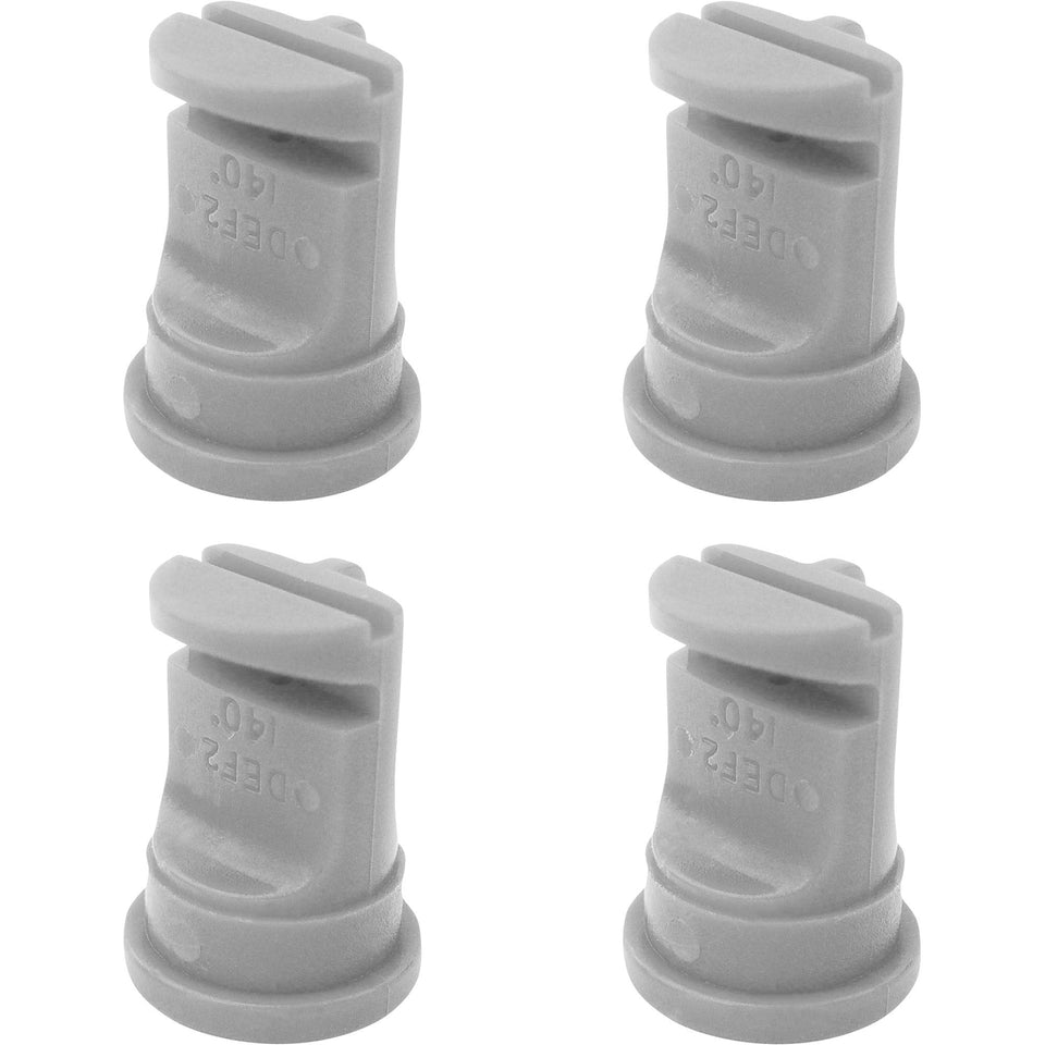 Valley Industries broadcast deflector nozzle showing angle view for wider coverage and drift reduction