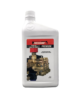 Valley Industries pump oil bottle pour highlighting easy-fill neck for simple maintenance.