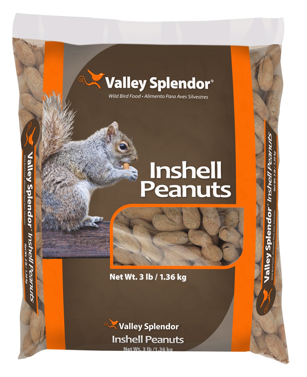 Valley Splendor Red River 347 peanuts shell 3lbs front view for wildlife snacking.