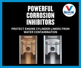 Valvoline 4-Stroke Marine oil label signaling durable performance in extreme conditions.