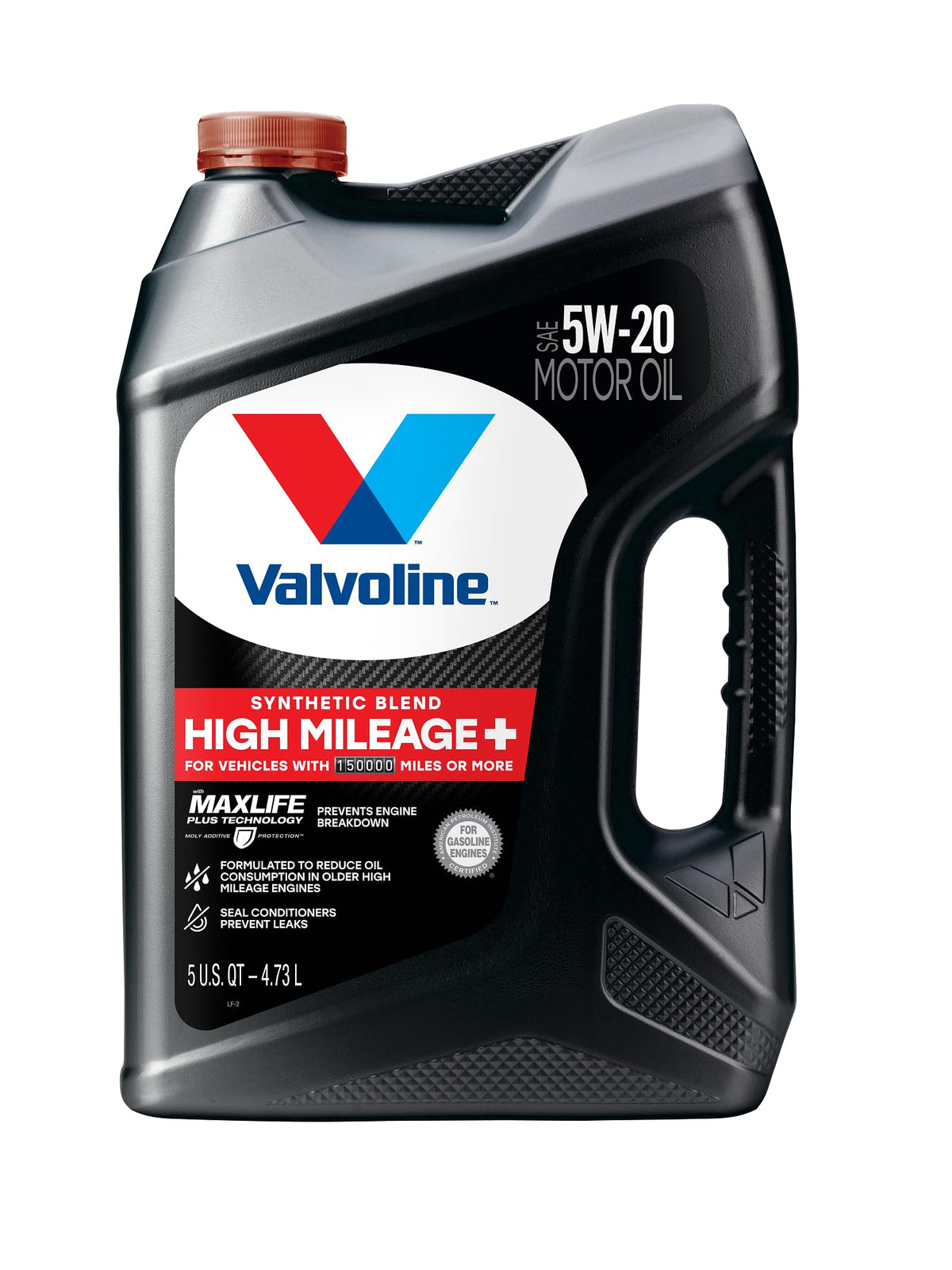 Valvoline High Mileage 150K bottle pour for easy top-offs and reliable lubrication