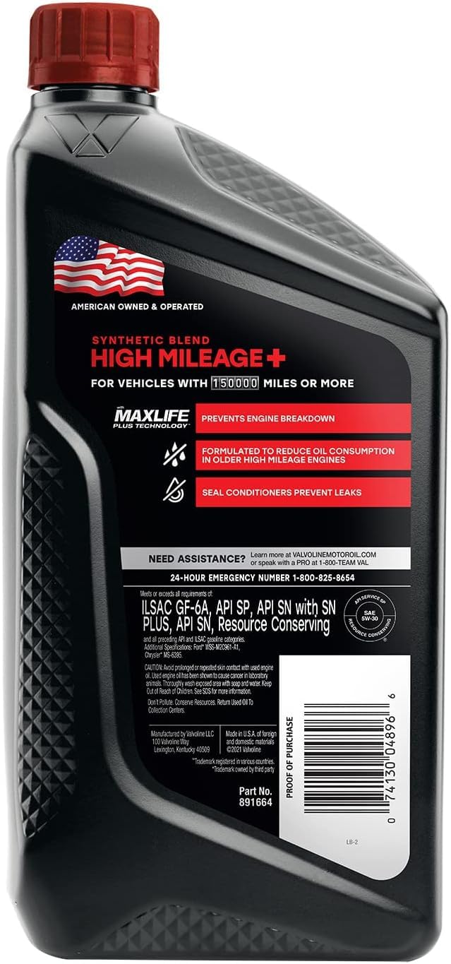 Valvoline High Mileage seal conditioners help reduce leaks in older engines.