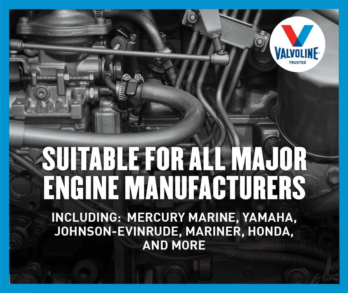 Valvoline marine oil badge conveys American-made quality and tradition.