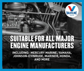 Valvoline marine oil badge conveys American-made quality and tradition.