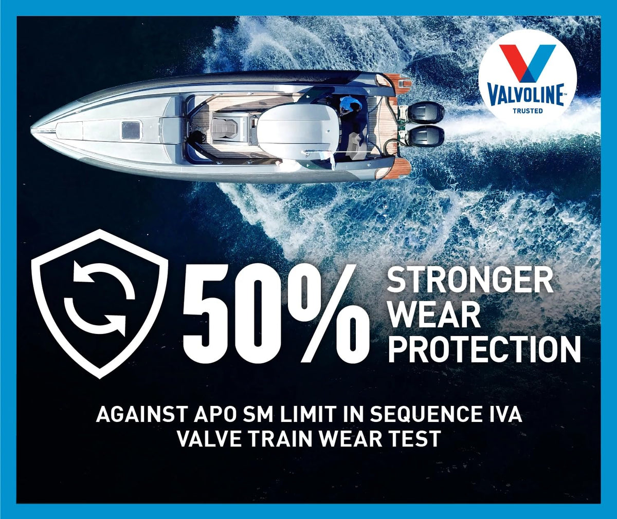 Valvoline rust defense graphic highlighting moisture protection during storage.
